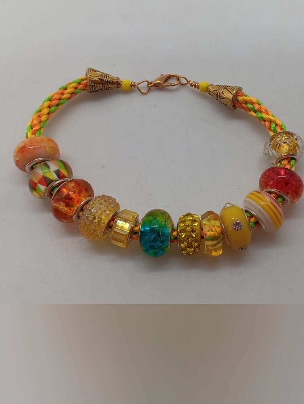 Bright Multi-Bead Yellow & Green Women’s Bracelet